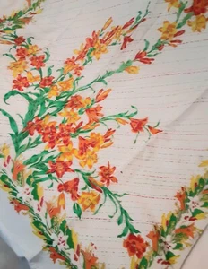 HAND PAINTED FLORAL PRINT SILK SCARF FROM THAILAND BIG 32"x35" BEAUTY NEW - Picture 1 of 3