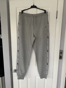 TOMMY HILFIGER Grey Logo Tape Joggers size S - Picture 1 of 3