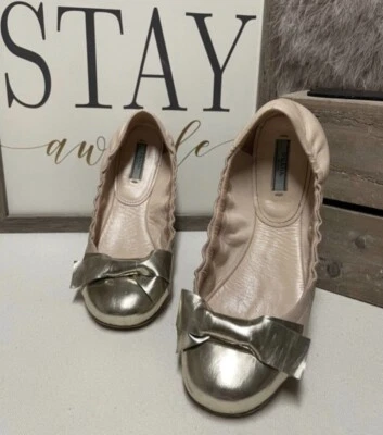 PRADA Nude With Bow Accents Ballet Dance Flat - Image 1 of 4