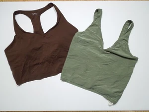NUEVOS 2 SUJETADORES AMERICAN EAGLE OFFLINE Y OFFLINE AERIE TALLA XL, MARRÓN, VERDE CLARO - Imagen 1 de 9