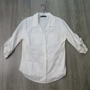 Cappotto Los Angeles Rose Lab donna M bianco giacca medica tasche rotolo linguetta maniche - Foto 1 di 17