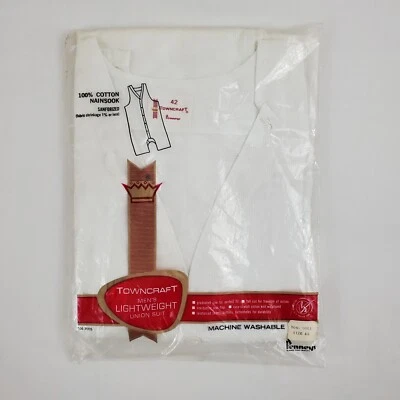 Винтажный легкий комбинезон Towncraft мужской 42 Nainsook хлопок Sanforized 70-е - Изображение 1 из 4