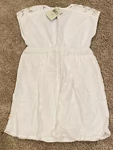 NWT Lucky Brand Girls Eyelet Sleeveless Cotton Dress Girl's  Size 6 White - Picture 1 of 3