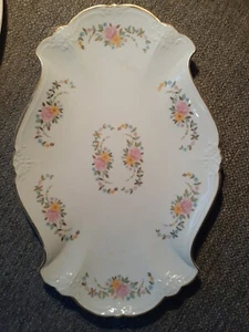 T. Limoges Platter marked 32Z gold leaf pink and yellow flowers, Saint Croix - Picture 1 of 4