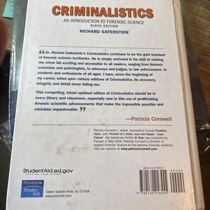 Criminalistics An Introduction to Forensic Science by Saferstein 9th Edition - Picture 1 of 4