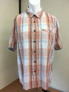 LOVELY!! Used Men's Orange, Yellow, Grey & White Line Shirt By Fat Face - Size L - Picture 1 of 6