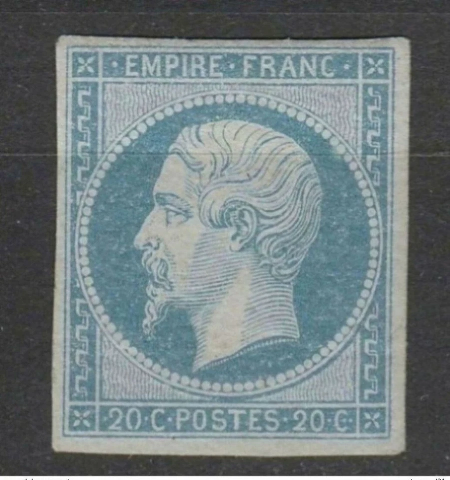 cote-83% RR en ** 1er état POSTFS sur n°14Af laiteux gris bleu de 1854 c 2500€ - Photo 1/3