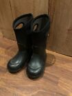 Bogs York  Boots Kid's Youth 10 Black Insulated Winter Rain Brand New