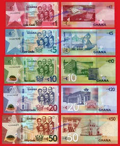 GHANA SET 1 5 10 20 & 50 Cedis 2019 (2020) Pick NEW SC / UNC - Imagen 1 de 6