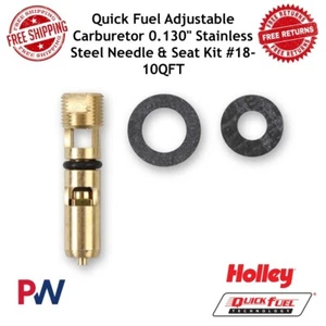 Quick Fuel Adjustable Carburetor 0.130" Stainless Steel Needle & Seat #18-10QFT - Picture 1 of 10