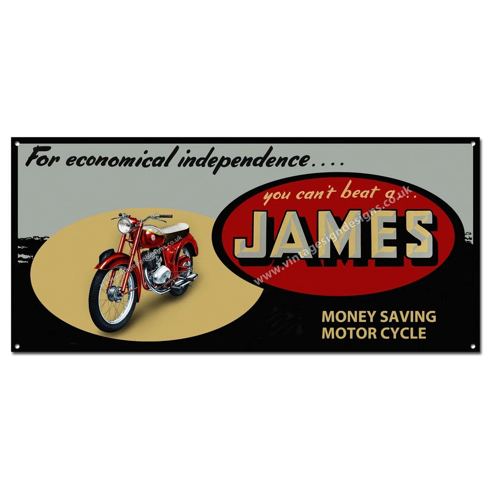 You Can'T Beat A James Moto Reproducción Publicidad Metal Placa 22.9cm X 49.5cm - Imagen 1 de 1