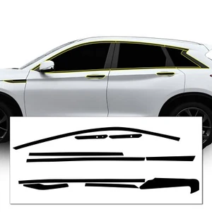 Se adapta a Infiniti QX50 2019-2025 ventana lateral cromada borrar calcomanía adorno de vinilo oscurecido - Imagen 1 de 6