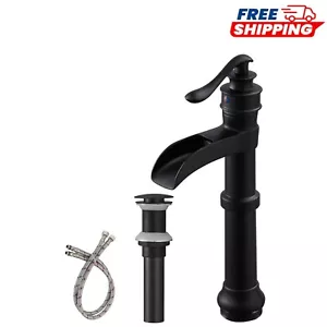 Stylish Matte Black Faucet with Easy Install Pop-Up Drain for Bathroom Sinks - Picture 1 of 10