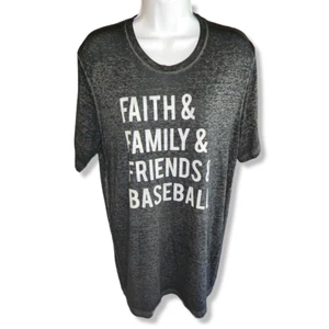 Camiseta Gráfica Grande Amor en Vivo Día de Juego Fe Amigos de la Familia Béisbol Gris Deportes - Imagen 1 de 7
