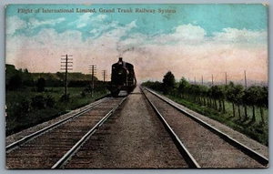 Postcard c1908 Flight of International Limited Grand Trunk Railway  - Picture 1 of 2
