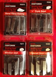 4 - Craftsman Molding Head Cutters Cutting Bit sets. New old Stock, unopened pkg