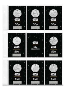 Complete Star Wars Legal Tender 50p Coin Set - 8 Piece BU 50p Set - Picture 1 of 4