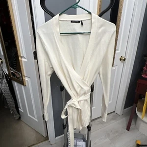 Daisy Fuentes Cardigan Sweater Cream Ivory Multicolor Size Large - Picture 1 of 3