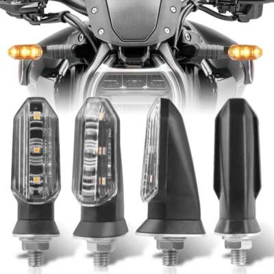 4X LED Transparente Moto Indicador de Señal de Giro Ámbar Luz Intermitente Lámpara Universal Foto 1 de 4