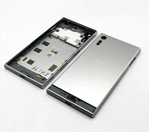 Sony Xperia XZ F8331 Couvercle Batterie Coque Arrière Caméra Verre Cadre Argenté - Photo 1 sur 1