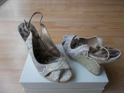 $169 Sam Edelman Arianna Sandálias Espadrille Slingbacks Estampa Python tamanho 10 M NOVO - Imagem 1 de 4