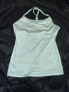 LULULEMON POWER Y TANK in Light Green Built In Bra - Picture 1 of 8