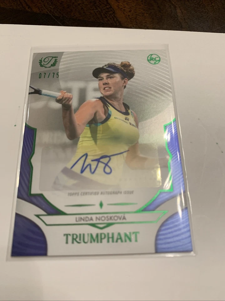 2025 Topps Triumphant Tennis - LINDA NOSKOVA #27-A  Blue Teal Auto /75 (RC) - Image 1 of 2