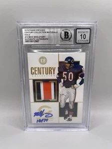 Mike Singletary Signed 2019 Encased Gold Worn Jersey Beckett Grade 10 Auto - Picture 1 of 2