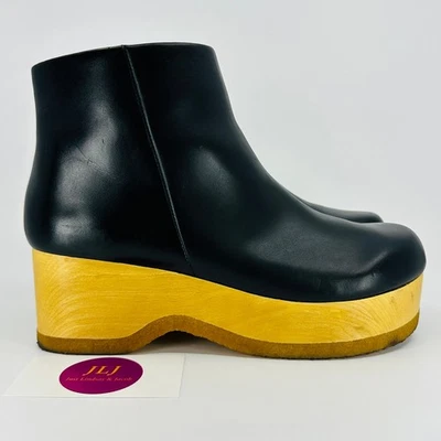 Kelsi Dagger Brooklyn Women's Hill Black Leather Platform Ankle Boots Size 7.5 - Image 1 of 4