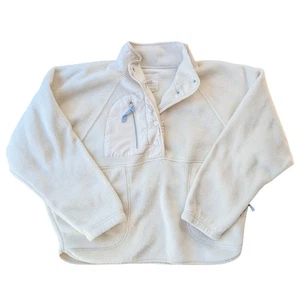 Thread Supply Pullover Fleece Viertel Druckknopf Creme Damen Large leichter Crop - Bild 1 von 5