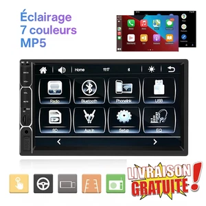 Autoradio Double DIN CarPlay 7" Écran Tactile Bluetooth USB MP5 Radio Multimédia - Imagen 1 de 6