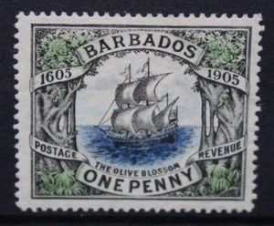 BARBADOS 1906 Tercentenary of Annexation: Ship. Set of 1. MINT HINGED. SG152. - Picture 1 of 2