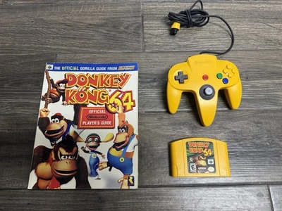 Official Nintendo 64 Yellow Controller OEM N64 Stick 9/10 Donkey Kong Guide Lot - Image 1 of 4