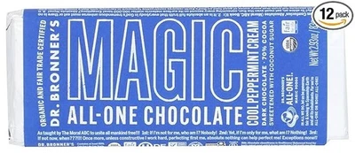 12 pk Dark Chocolate Candy bar Dr. Bronners Cool Peppermint Cream Organic LOT - Image 1 of 4
