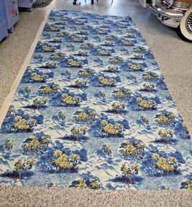 Vtg~Lorber of California~Barkcloth Fabric~Tropical Palm Print~61"x217"~2 pc~MCM - Picture 1 of 24
