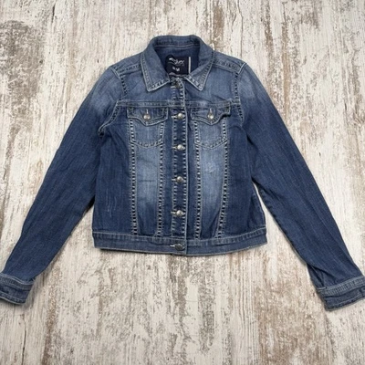 Silver Jeans Denim Jacket Size M Button Up, Country Chic Boho Y2K - Image 1 of 4