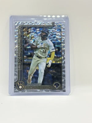 2025 Topps #581 Andruw Monasterio Silver Crackle Foilboard - Image 1 of 2