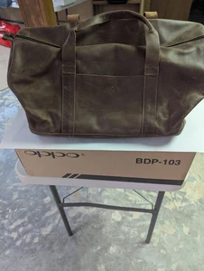Stockyard X Hide & Drink Bourbon Brown Leather Duffle Bag  20 x 10 x 10 - Picture 1 of 12