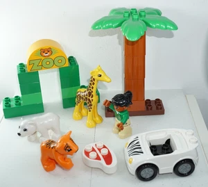 LEGO Duplo Zoo Keeper & Car Giraffe & Polar Bear & Tiger Palm Tree & Figures - Picture 1 of 8