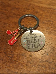 MAY THIS BE YOUR BEST ERA Keychain Ring Fob With Red Electric Guitar Music Note - Picture 1 of 4