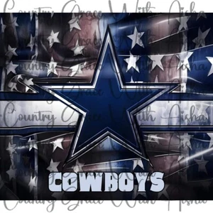 20oz Skinny Tumbler Sublimation Transfer Cowboys Football Ready To Press - Picture 1 of 1