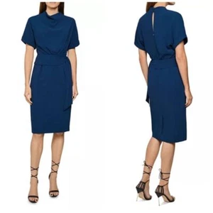 Abito donna Reiss Lola con cintura e cravatta laterale scollo alto taglia 0 *DIFETTO* - Foto 1 di 8