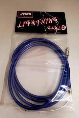 MCS LIGHTNING BRAKE CABLE BMX MTB FIXIE CHROMED BLUE - Image 1 of 2