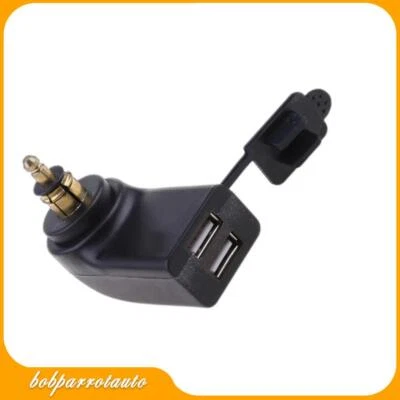 Adaptador Cargador USB Doble Negro Impermeable 4.8A Motocicleta Ajuste BMW Din Hella Plug Foto 1 de 4