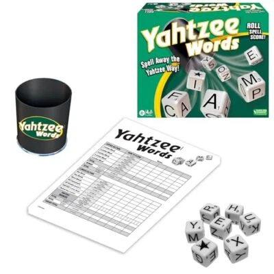Juego de palabras Yahtzee para 2+ jugadores, diversión familiar para 8+ años, movimientos ganadores  Foto 1 de 4