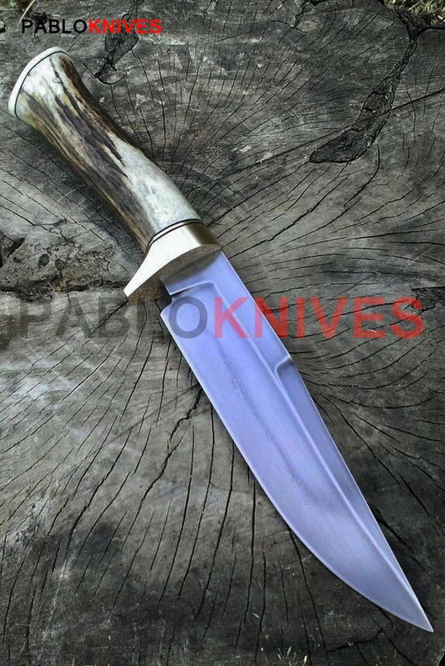 Cuchillo Bowie de caza vikingo de acero J2 forjado a mano premium de 15" mango de asta de ciervo Foto 1 de 1