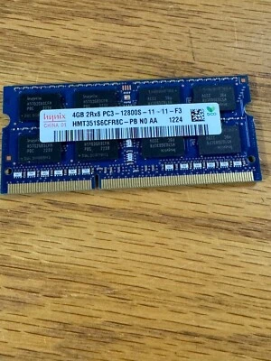 Hynix 4GB 2RX8 PC3-12800S-11-11-F3 Laptop Memory RMT3160ED58E9W-1600        76 - Image 1 of 2