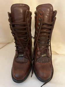 Botas de mujer DOUBLE H cuero marrón con cordones flecos - talla 6 - Imagen 1 de 11