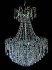 32 ARM BASKET CHANDELIER WITH MANY FINE CRYSTALS IN SILVER Ø 52 cm / 15 kg / New
