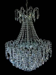 32 ARM BASKET CHANDELIER WITH MANY FINE CRYSTALS IN SILVER Ø 52 cm / 15 kg / New - Picture 1 of 1